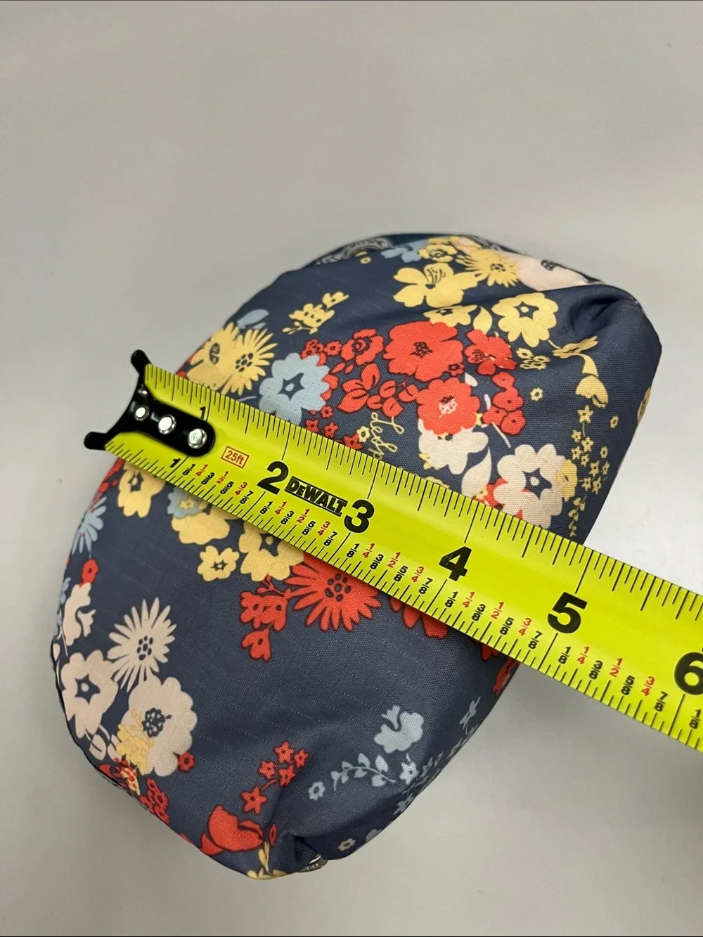 Lesportsac Blue Floral Cosmetic Pouch with Red and Yellow Accents